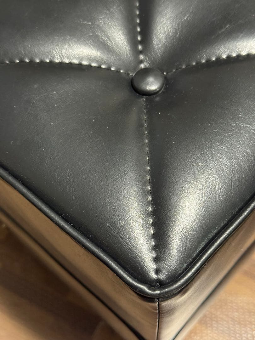 karimoku 合成皮革 オットマン 黒