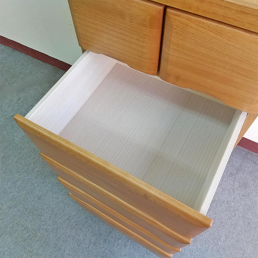 スリムチェスト　5段　幅45cm　日本製　天然木桐材　ナチュラル　すき間収納家具