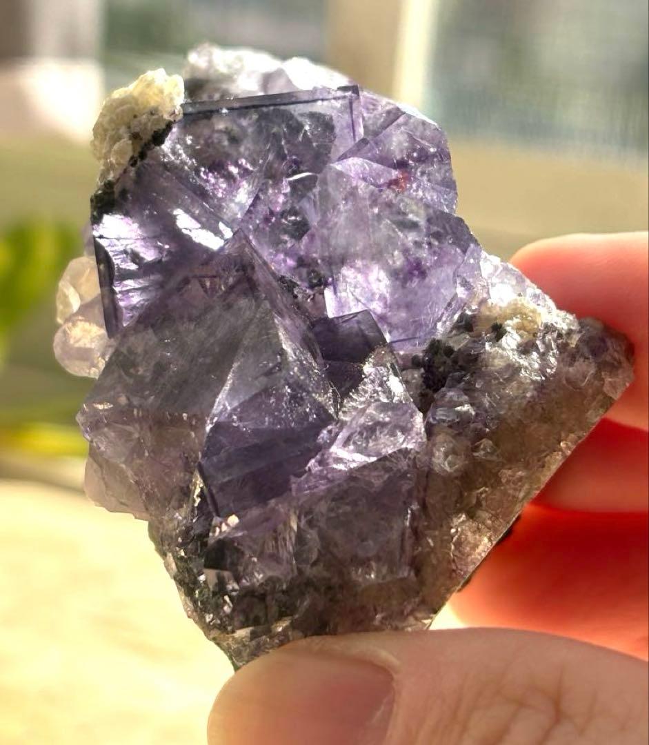 中国産　フローライト　パイライト　水晶　共生鉱物　原石　鉱物標本