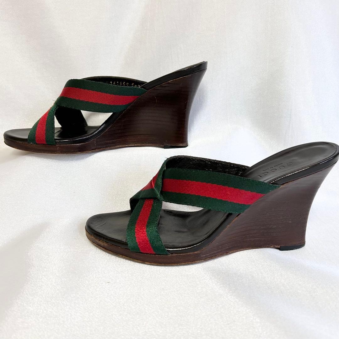 グッチ GUCCI ミュール パンプス ヒール ウェッジソール サンダル