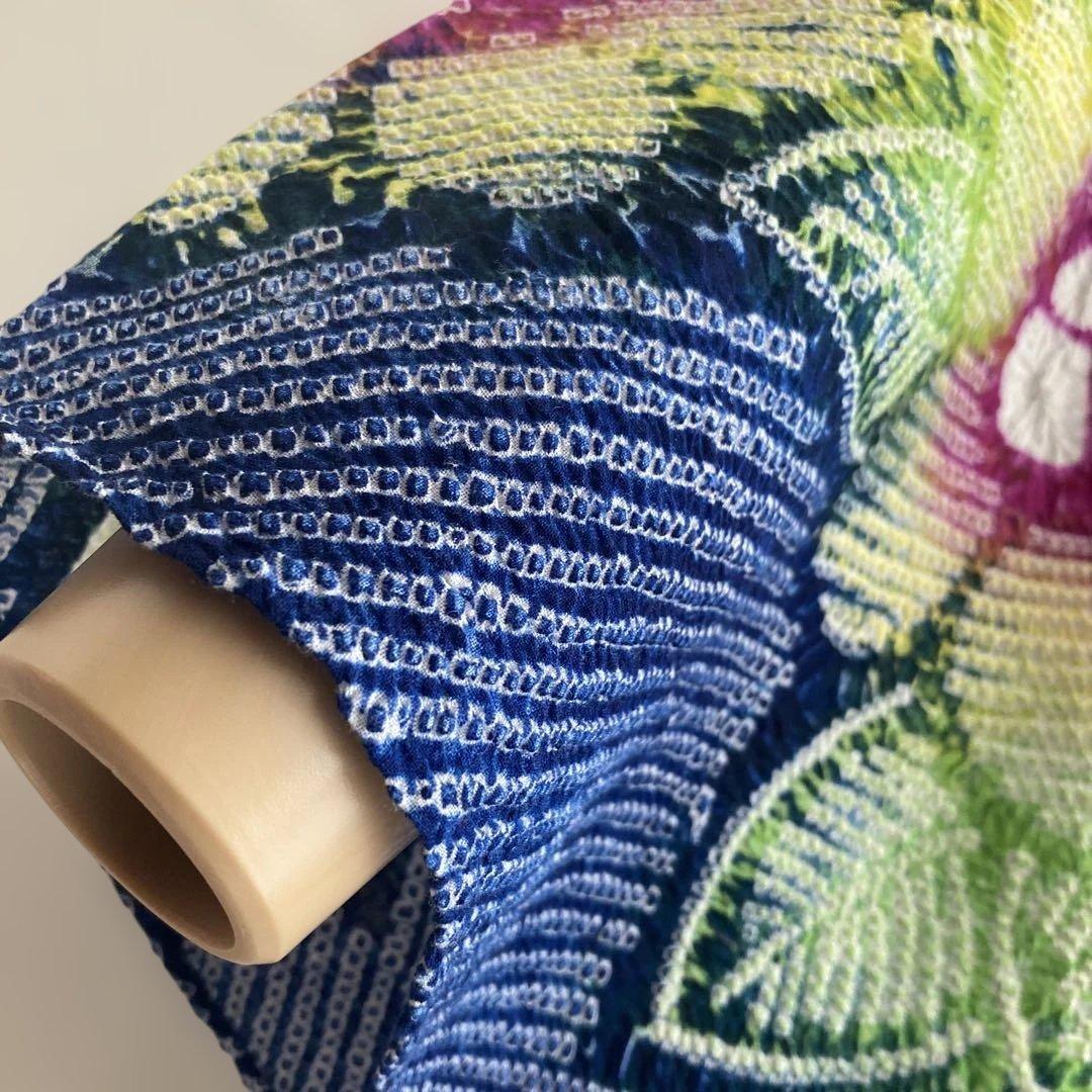 有松鳴海絞り　浴衣　絞り浴衣　手縫い　上質　大輪花模様　有松絞り　No.2-11