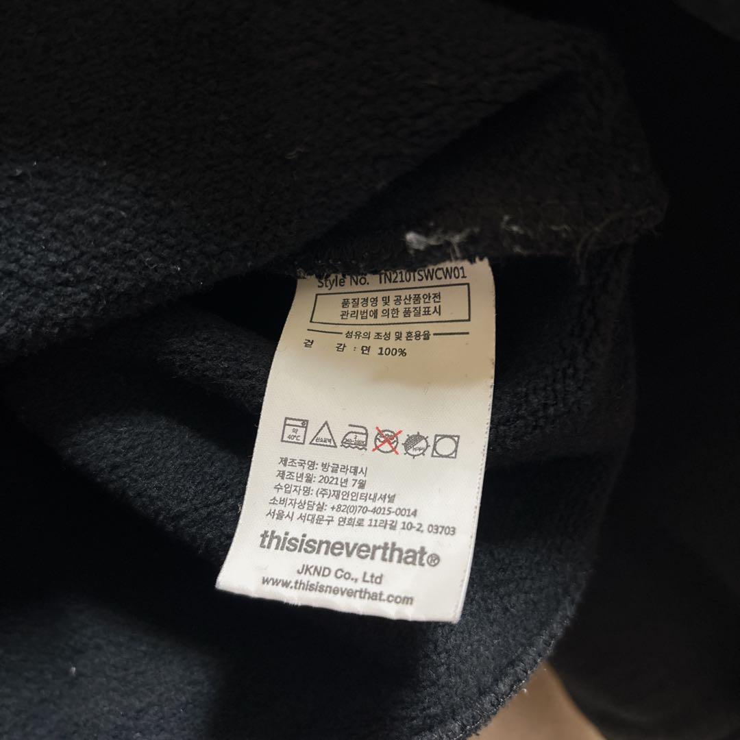 【状態◎、肉厚】thisisneverthat ブラック スウェット M ネバザ