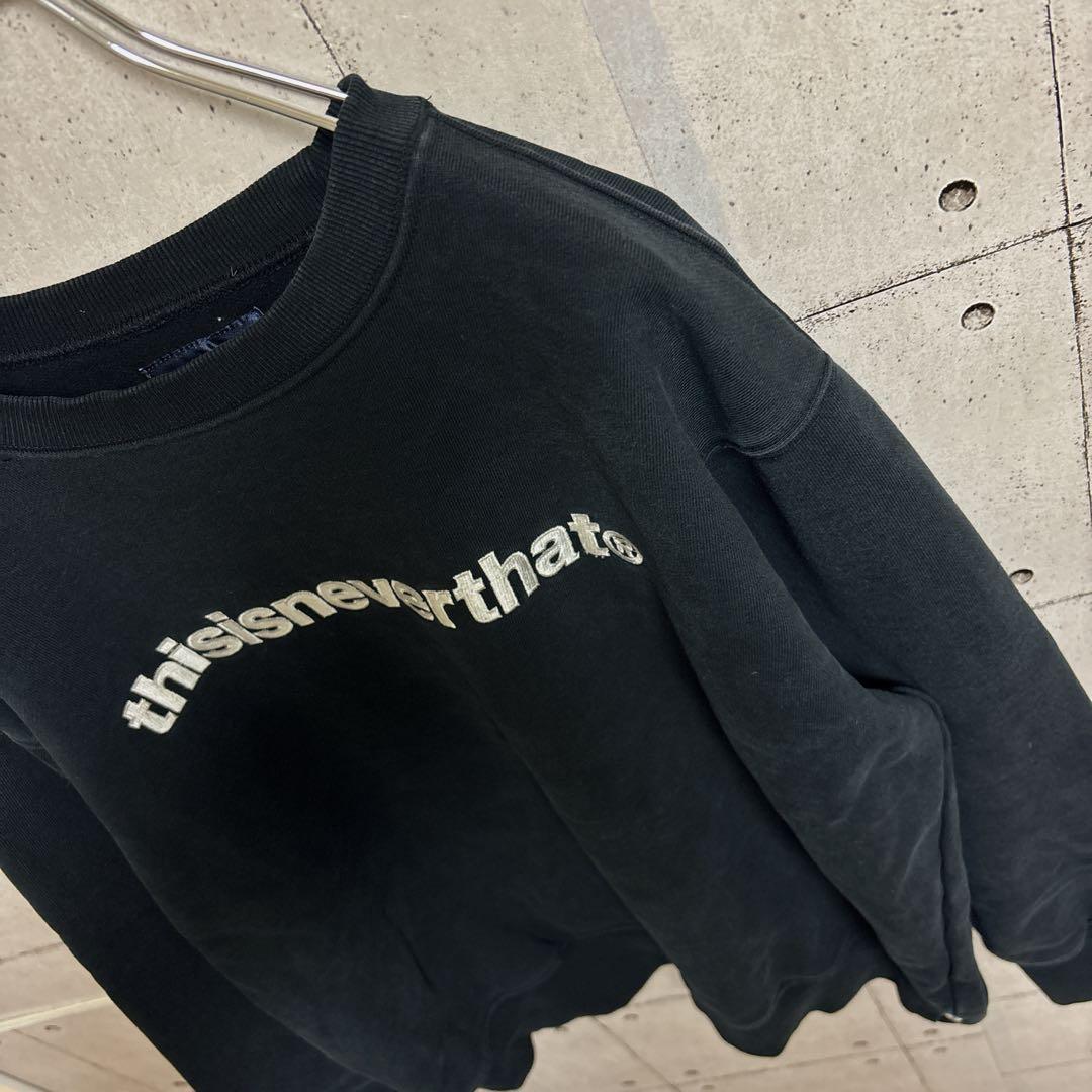【状態◎、肉厚】thisisneverthat ブラック スウェット M ネバザ