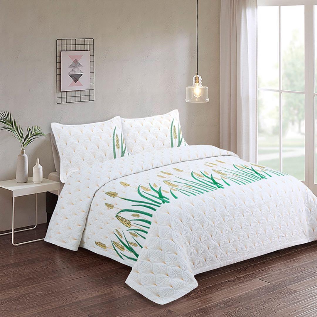 キルトベッドカバー3点セット綿マルチカバー キルティング MS