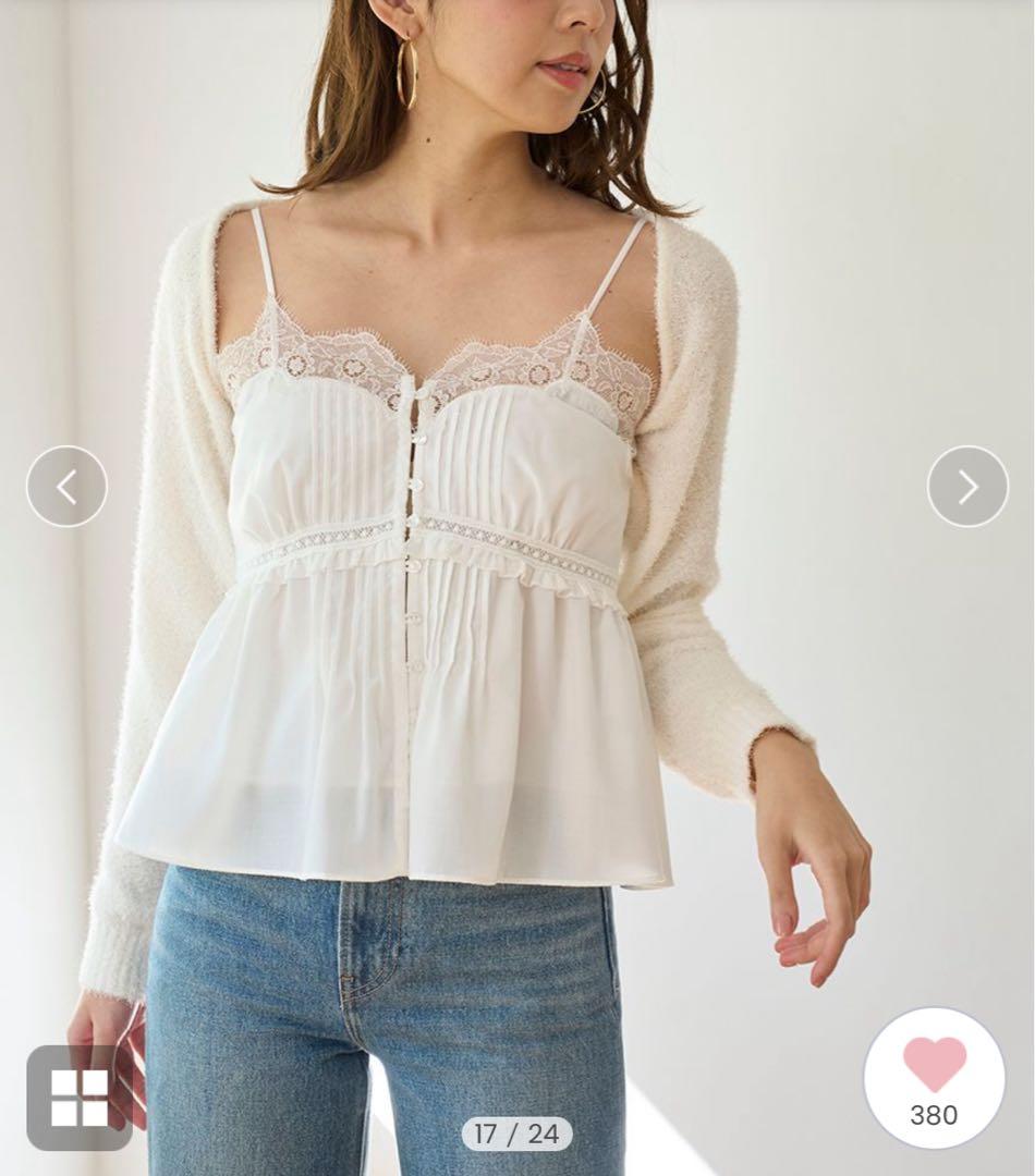 SNIDEL / スナイデル ボレロ×レースキャミセットアップ