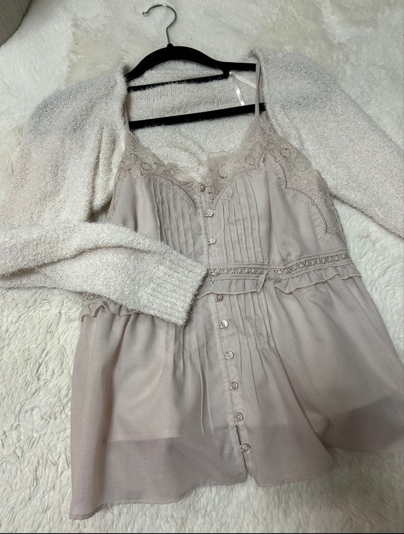 SNIDEL / スナイデル ボレロ×レースキャミセットアップ