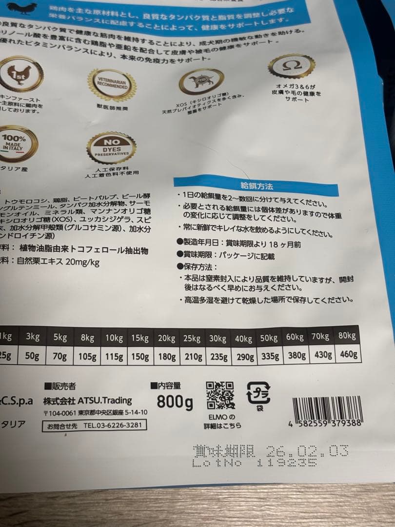 未開封 エルモドッグフード 成犬用 定価￥43.032→￥19.200