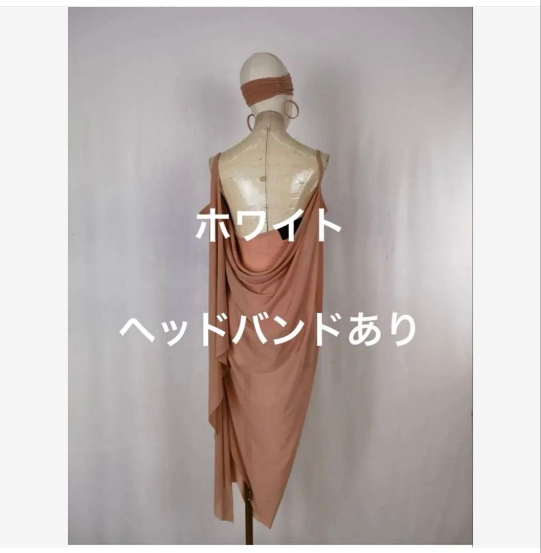 社交ダンス ラテンドレス ホワイト 衣装 ドレープ