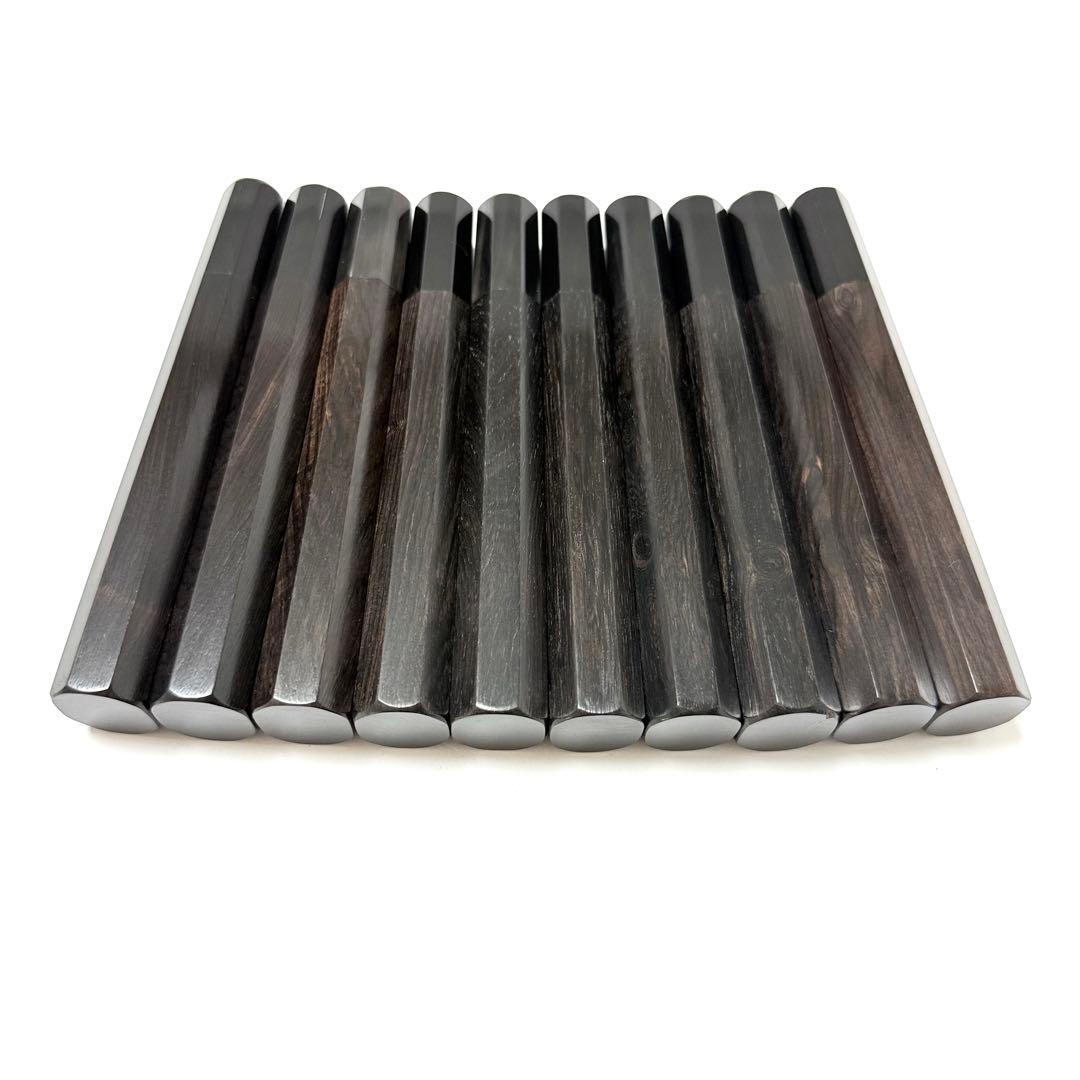 10本セット 黒水牛角 フグ引き270 黒檀八角柄 フグ引き9寸 手作り 包丁柄