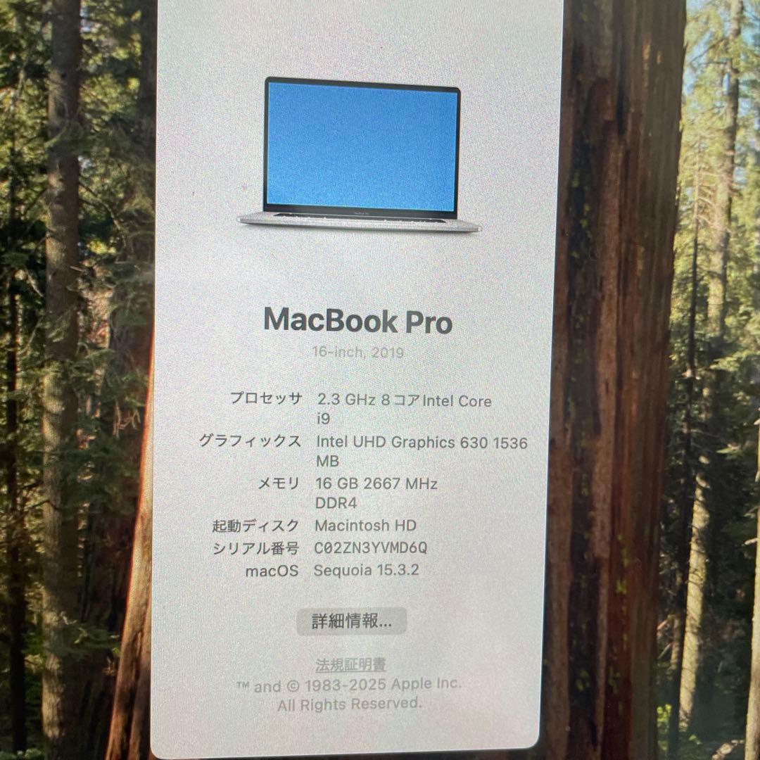 Apple MacBook Pro 2019シルバー 1TB