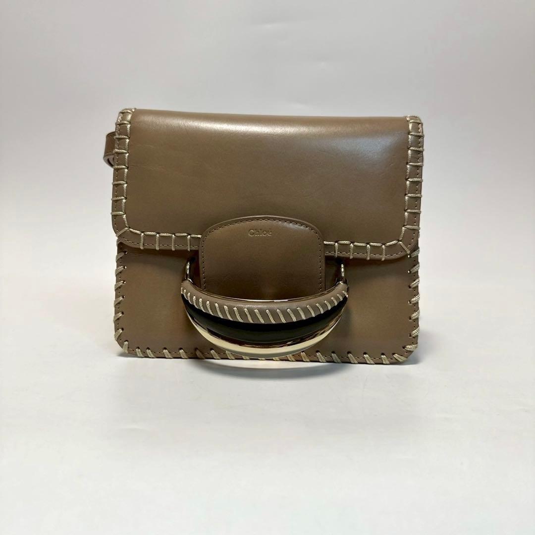 p09【極美品】クロエ　カティ　KATTIE レザー　ステッチショルダーバッグ.