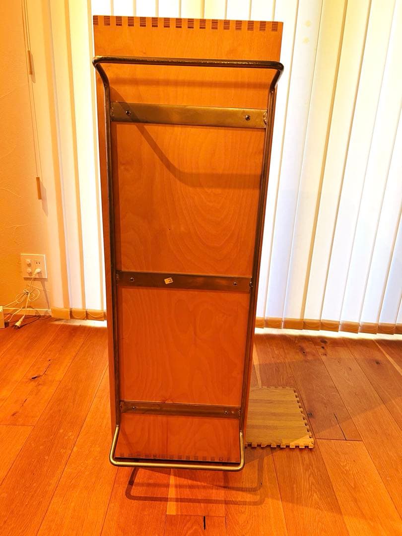 ベンチ 本棚 OFFI 赤いクッション付き オープンシェルフ レコード入れ