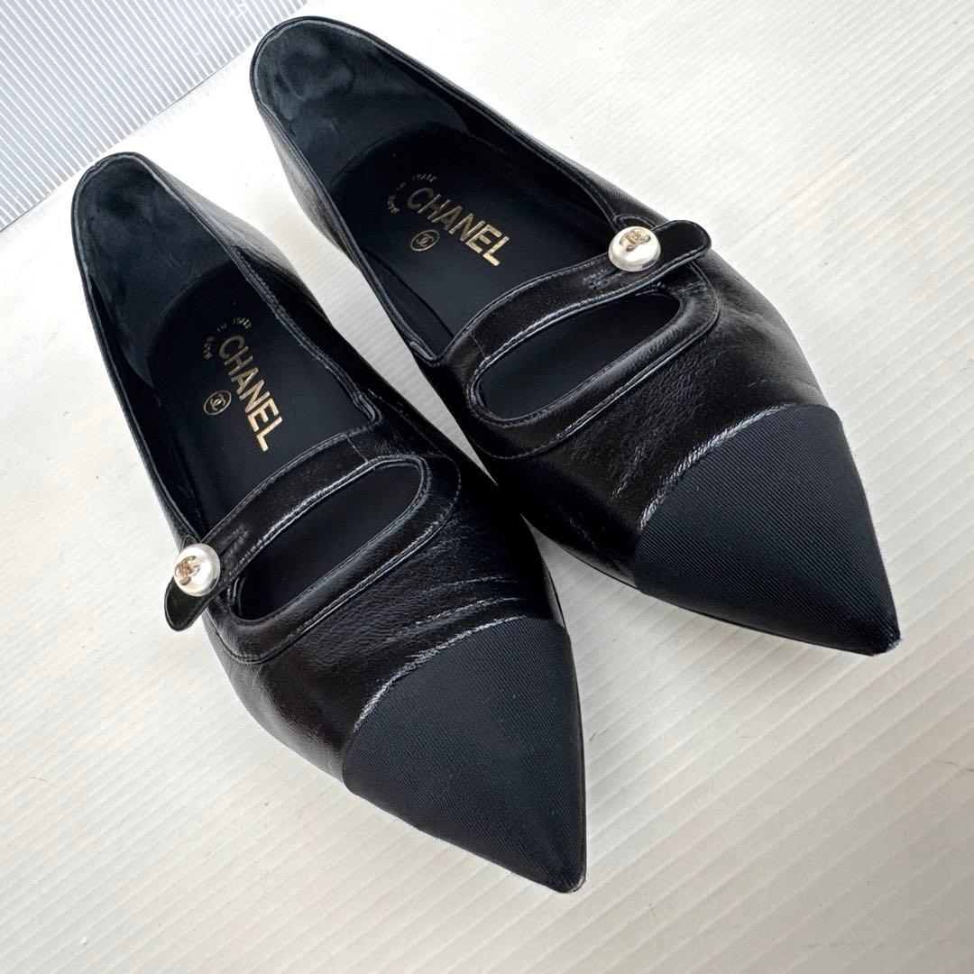 CHANEL シャネル　ココマーク　バレリーナ　フラットシューズ　パンプス　38