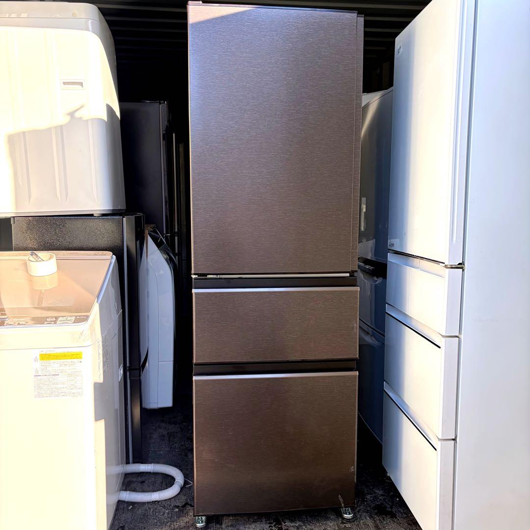 運搬取付無料！純正三菱ダークブラウン冷蔵庫！木のような風合い！完動品・超美品！