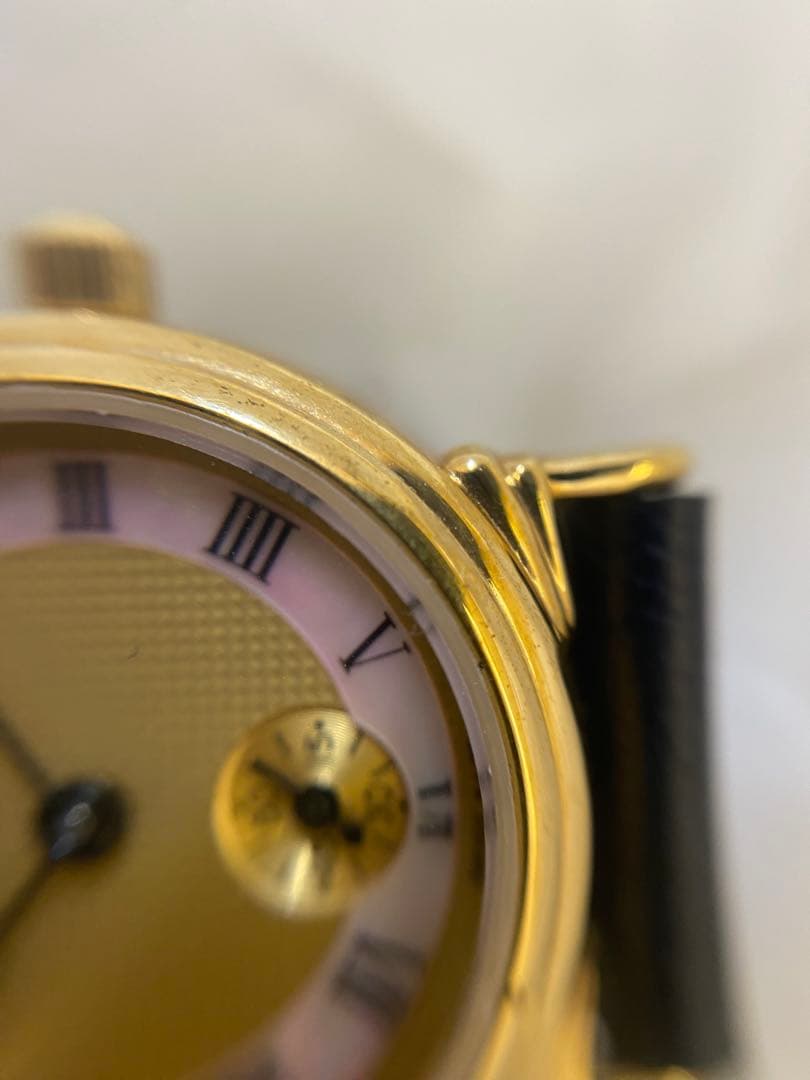 CELINE ネイビー レザー アナログ時計