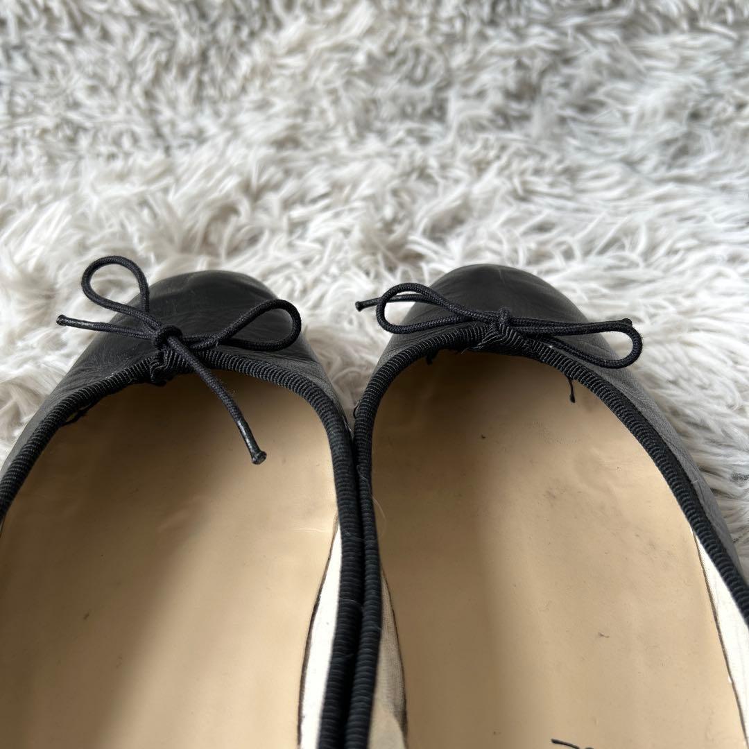 【美品】E.PORSELLI×FRAMeWORK 別注バレエシューズ ブラック