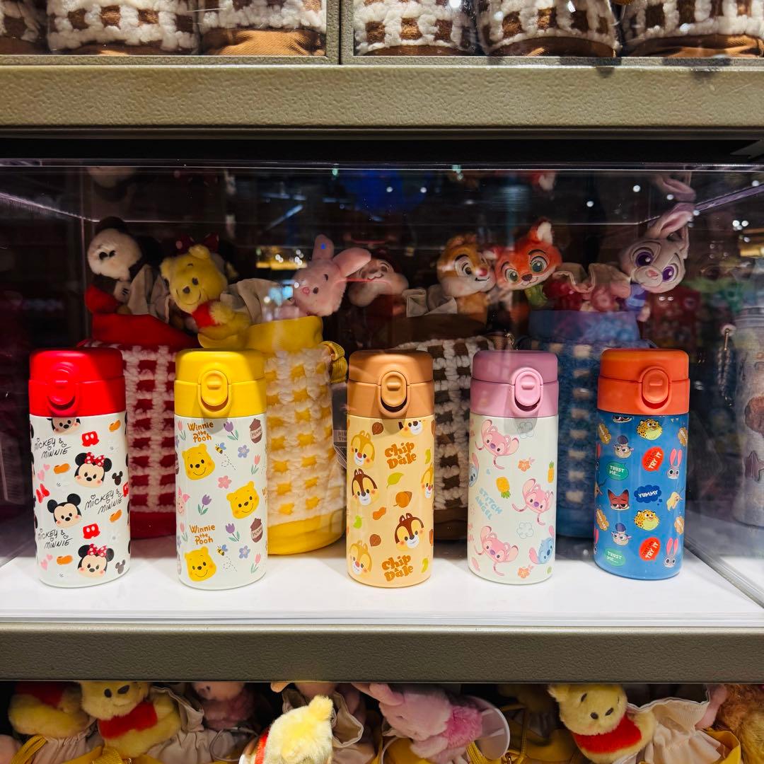 上海ディズニー　チップandデール　ステンレスボトル　カバー水筒セット
