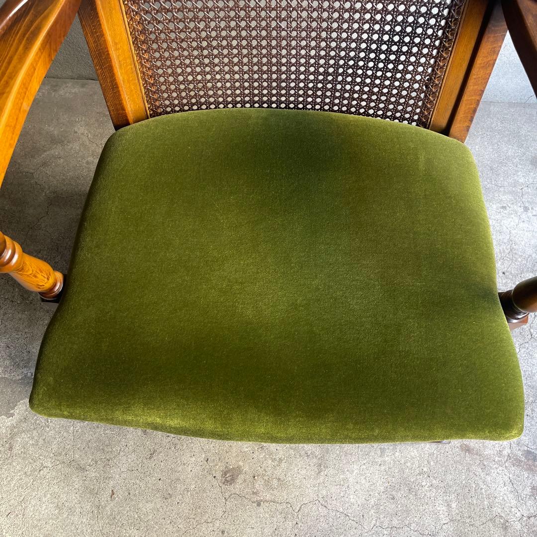 karimoku カリモク　コロニアル モケットグリーン アームチェア