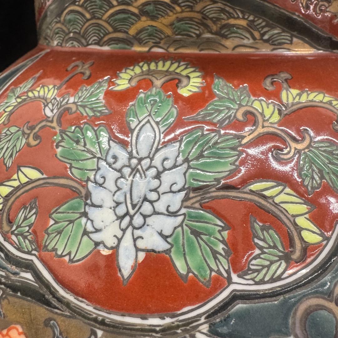 古伊万里　 赤絵 金襴手沈香壺　高さ51㎝