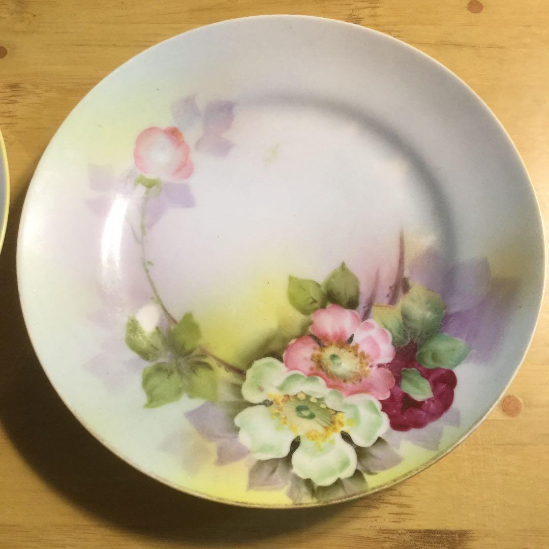 オールドノリタケの彩色皿二枚