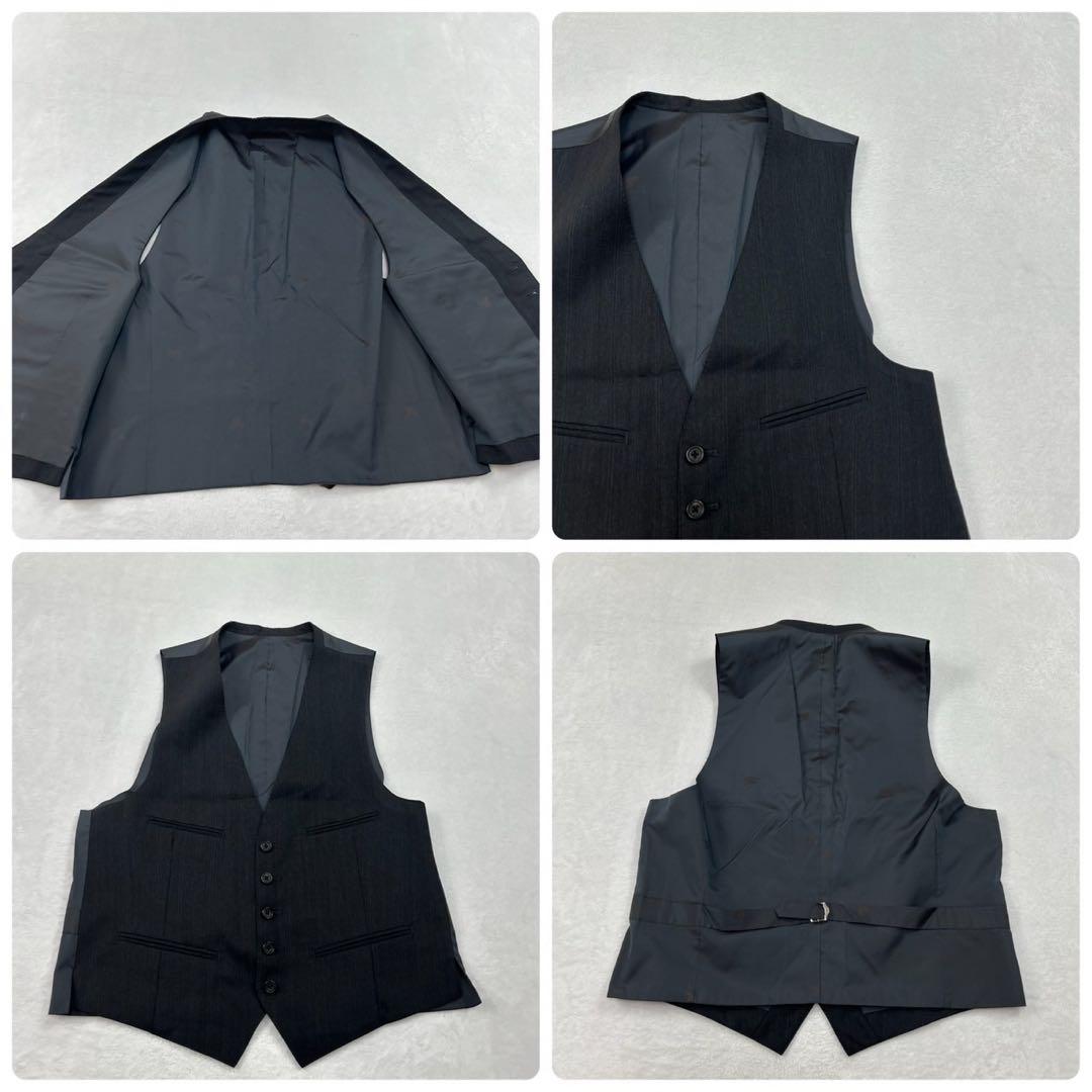 I238 M バーバリー モヘヤ混 シングル スーツ上下 ダークグレー メンズ