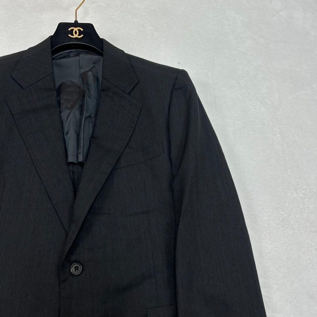 I238 M バーバリー モヘヤ混 シングル スーツ上下 ダークグレー メンズ