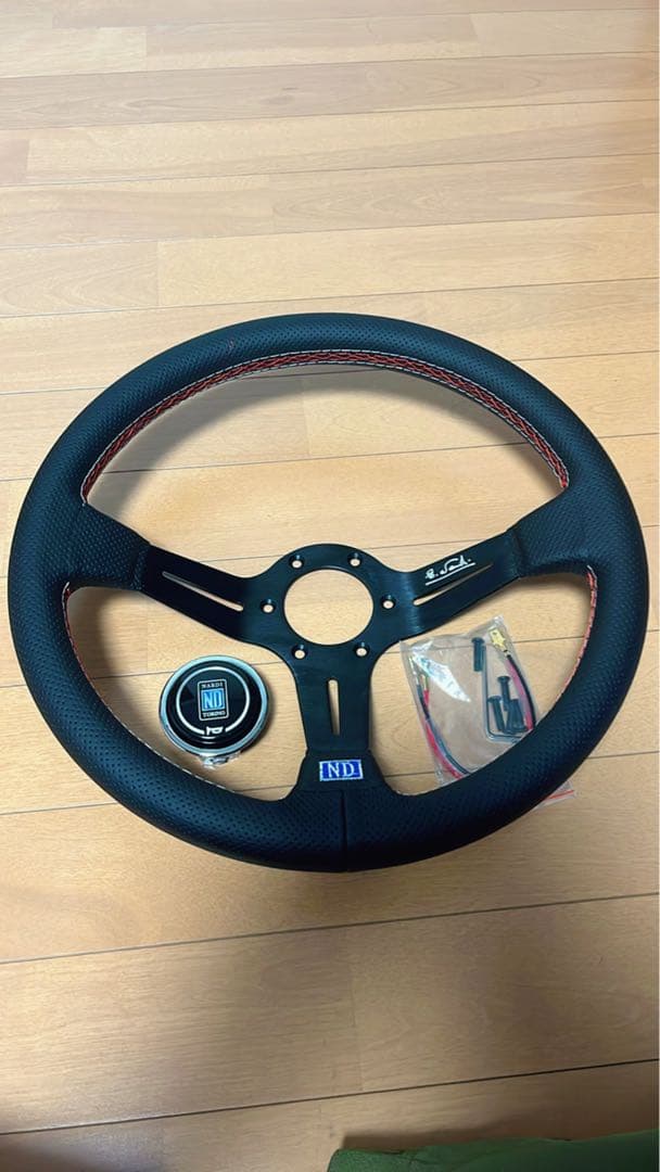 ナルディ14インチディープディッシュアルミ製、コーンブラックスポーク、JDM