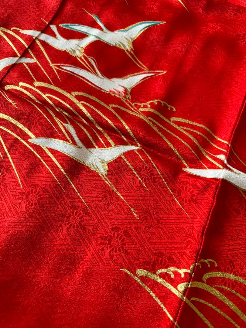 専用です★七五三　逸品　千總　正絹綸子　波を駆ける鶴　波　七歳着物