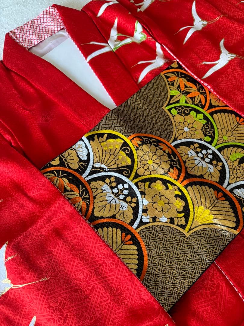 専用です★七五三　逸品　千總　正絹綸子　波を駆ける鶴　波　七歳着物