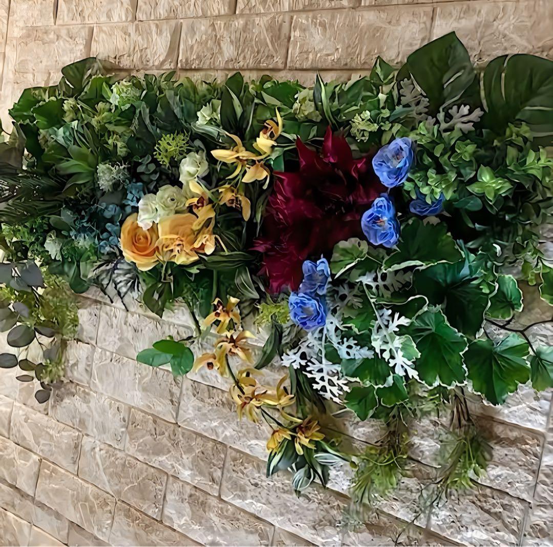 光触媒　人工観葉植物　ウォールグリーン　フェイクグリーン　壁掛けオーダー集444