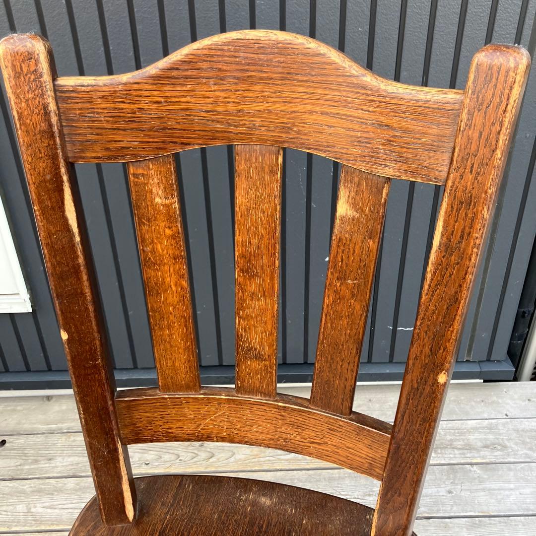 ① 北欧レトロ 古家具 木製椅子 チャーチチェア ダイニングチェア ビンテージ