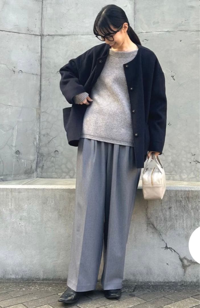 新品タグ付き　DOORS ウールリバーノーカーラミドルコート　NAVY