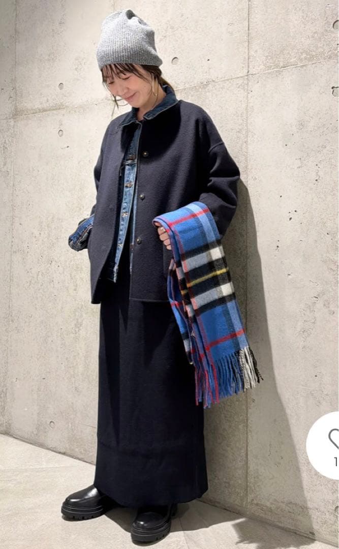 新品タグ付き　DOORS ウールリバーノーカーラミドルコート　NAVY