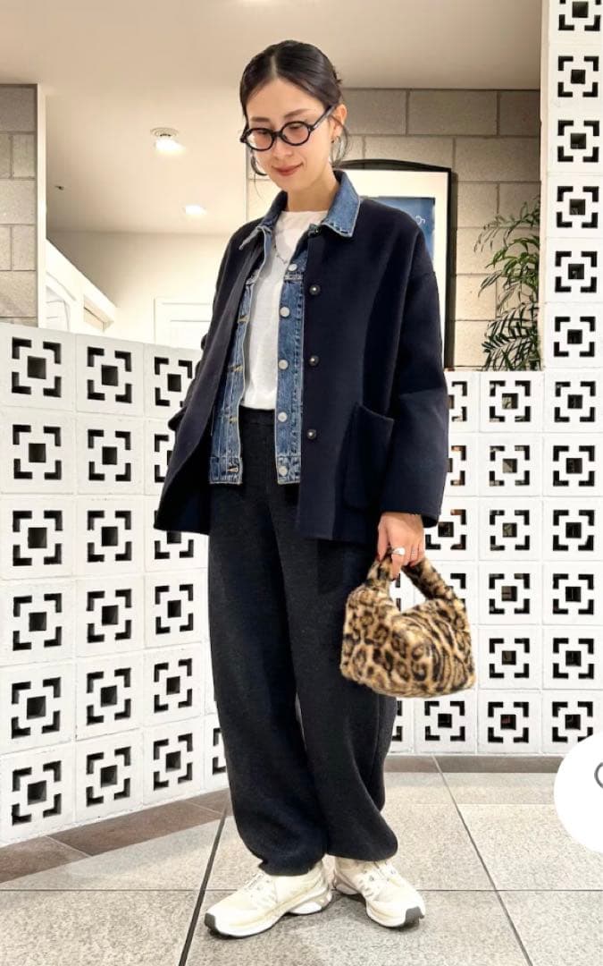 新品タグ付き　DOORS ウールリバーノーカーラミドルコート　NAVY