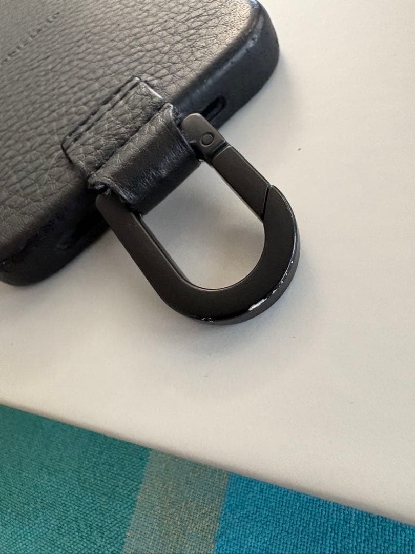 objcts.io レザーストラップ （カード）+ iPhoneケース 黒