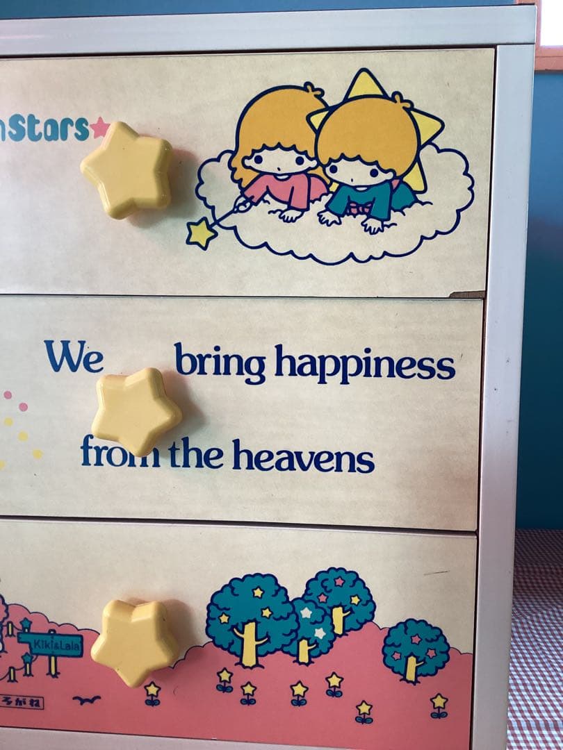 サンリオくろがねキキララ三段ミニチェスト1976年昭和レトロピンク