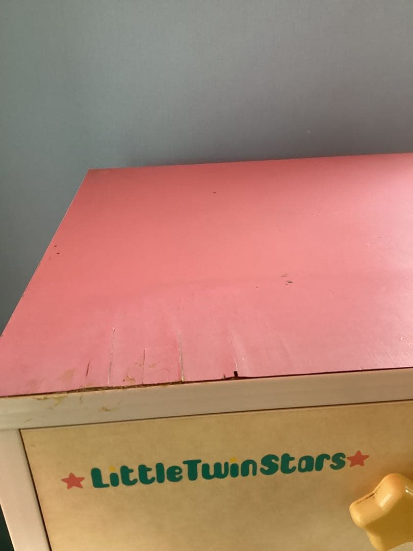 サンリオくろがねキキララ三段ミニチェスト1976年昭和レトロピンク