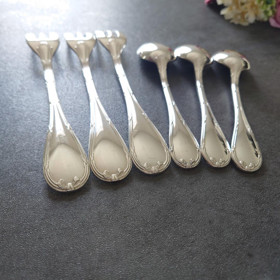 美品 クリストフル リュバン ケーキフォーク コーヒースプーン 6点
