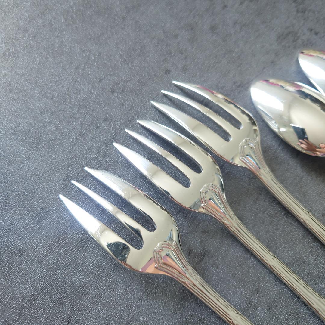 美品 クリストフル リュバン ケーキフォーク コーヒースプーン 6点