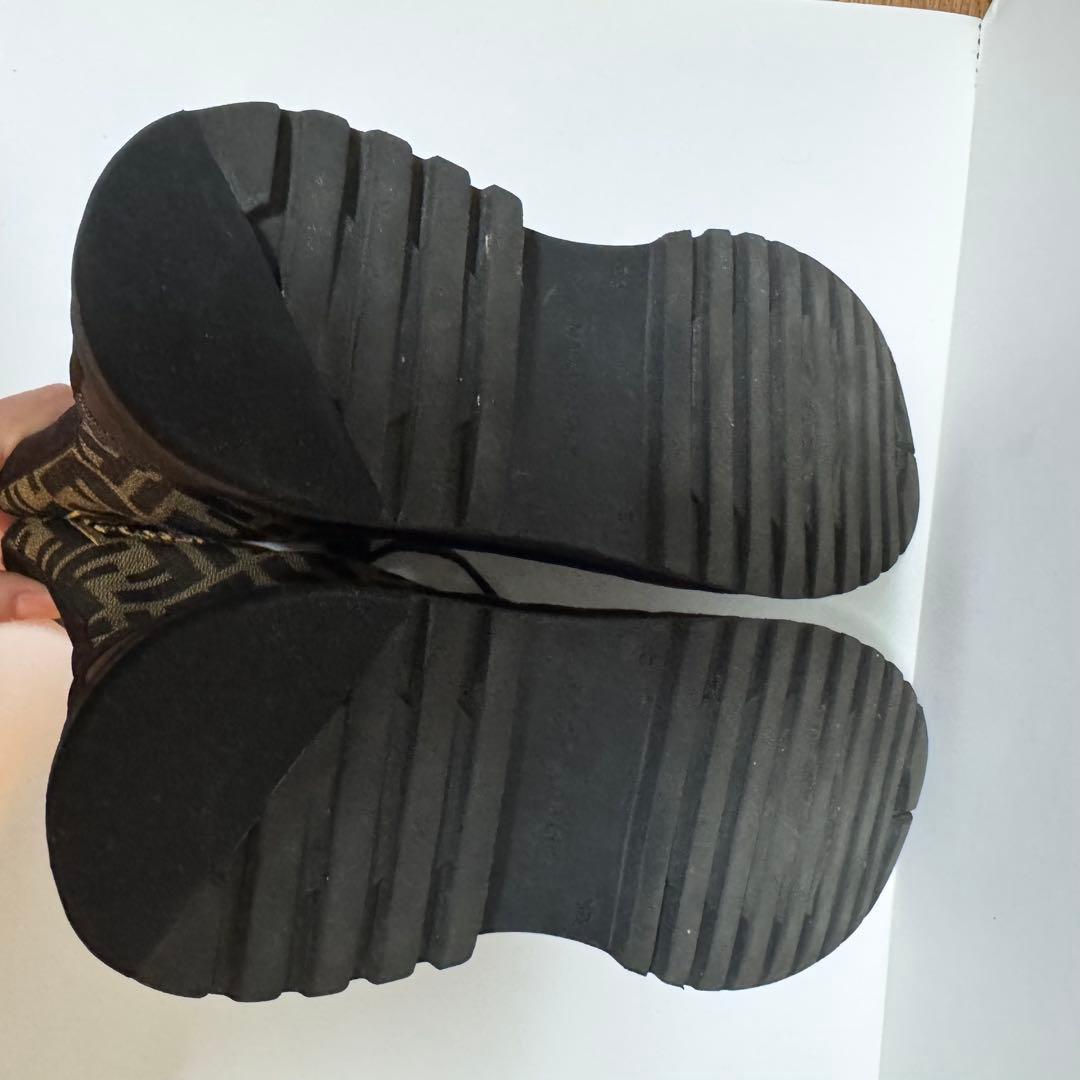 FENDI フェンディ　ズッカ柄　ハイカット　ブーツ　24cm kids ユニ