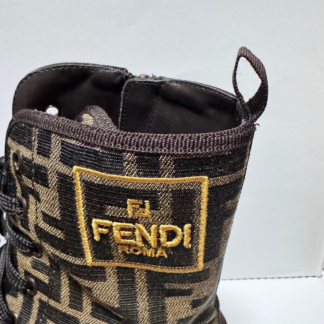 FENDI フェンディ　ズッカ柄　ハイカット　ブーツ　24cm kids ユニ