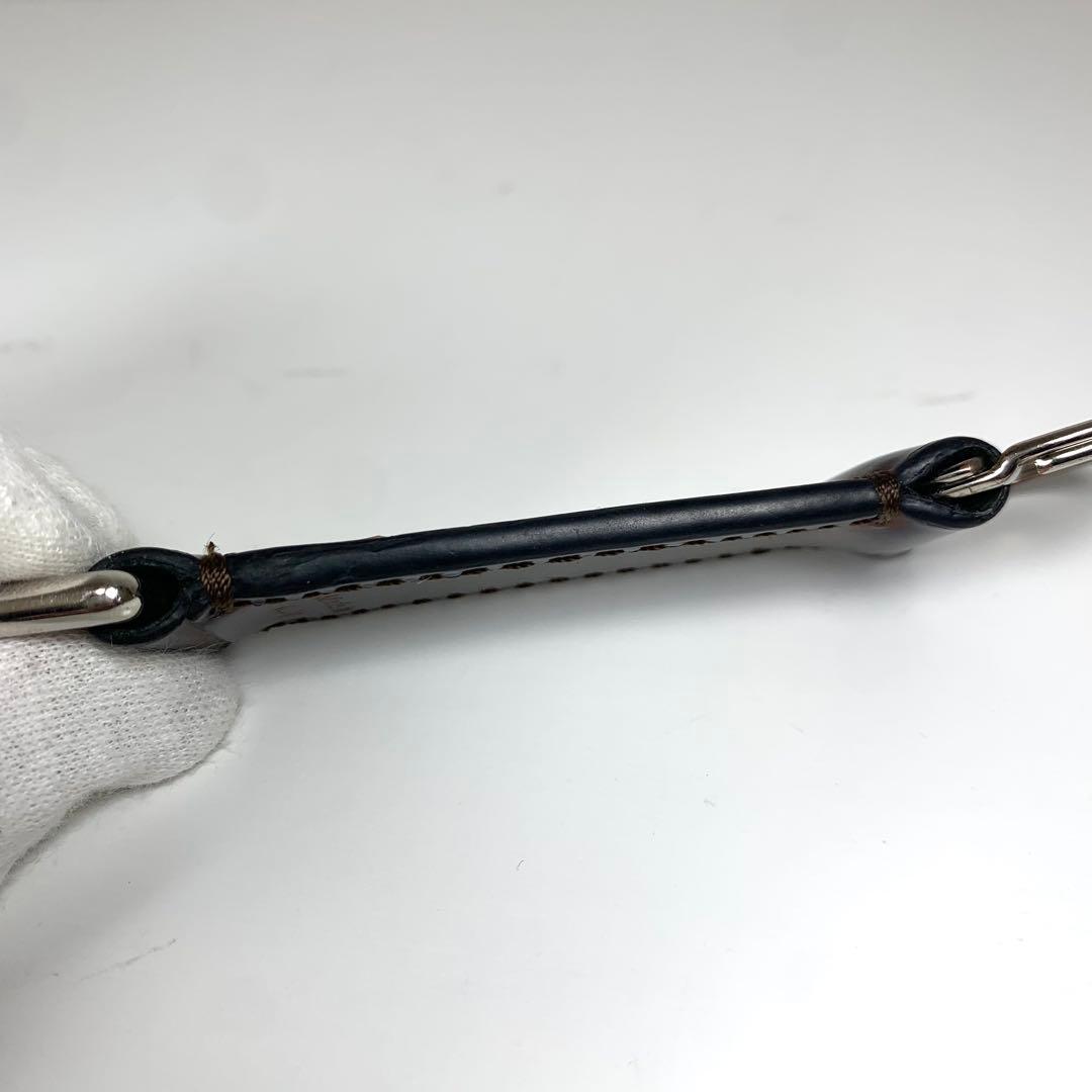 ☆美品☆BERLUTI ロゴ レザー キーホルダー アンティーク加工