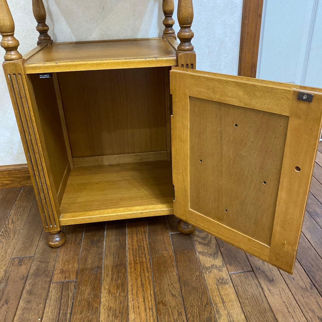 カリモク【電話台】 木製　アンティーク　花台 収納棚