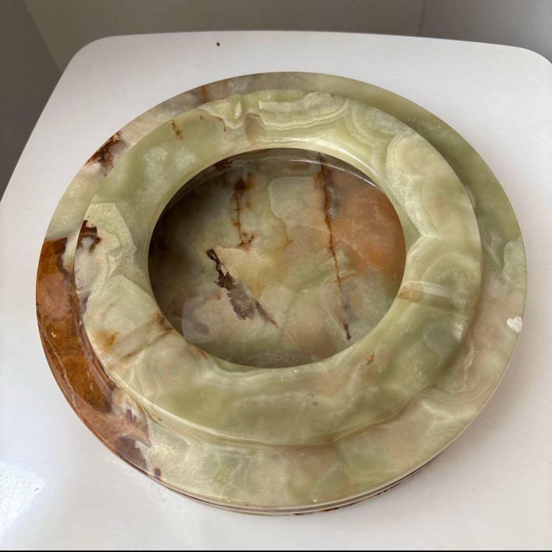 グリーンブラウン　マーブル　灰皿　インテリア　小物入れ