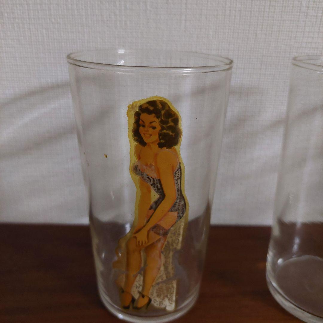 ピンナップガール イラスト コップ 4個セット ヴィンテージ