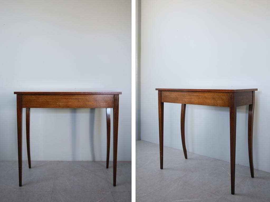 英国アンティーク木製デスク/勉強机/テーブル/飾り棚/オフィス事務(91-41)