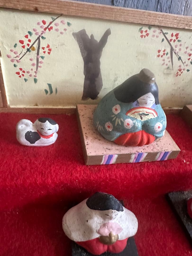 希少品❣️可愛すぎる❣️ヴィンテージ土人形　雛人形段飾りミニチュア