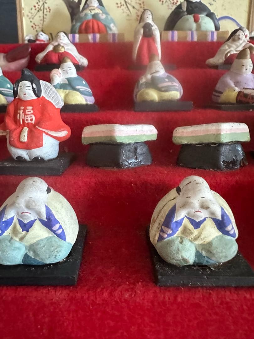 希少品❣️可愛すぎる❣️ヴィンテージ土人形　雛人形段飾りミニチュア