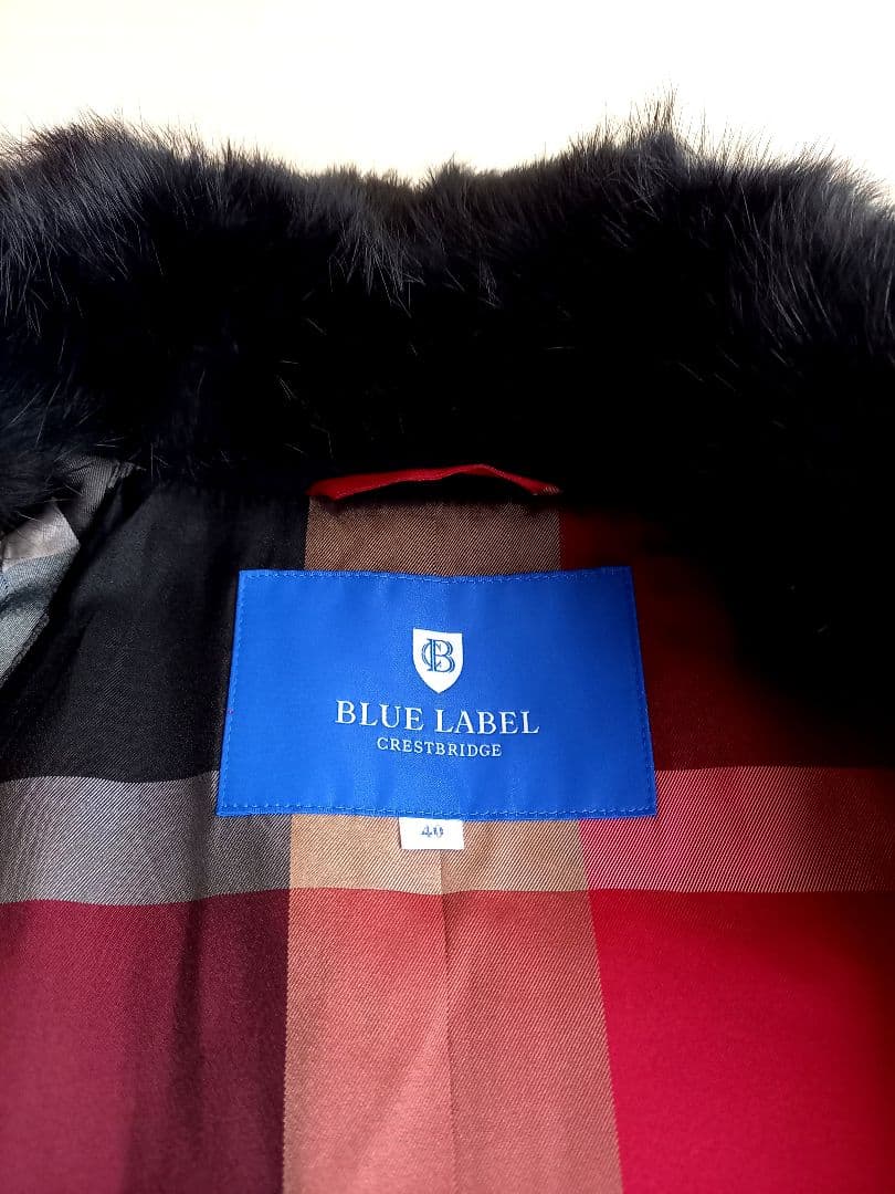 ブルーレーベルクレストブリッジ 極美品✨️ファー付きコート2WAY 40 L 黒
