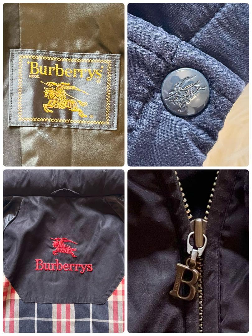 希少✨BURBERRY　バーバリー　ロングコート　裏チェック　ロゴ刺繍　ブラック
